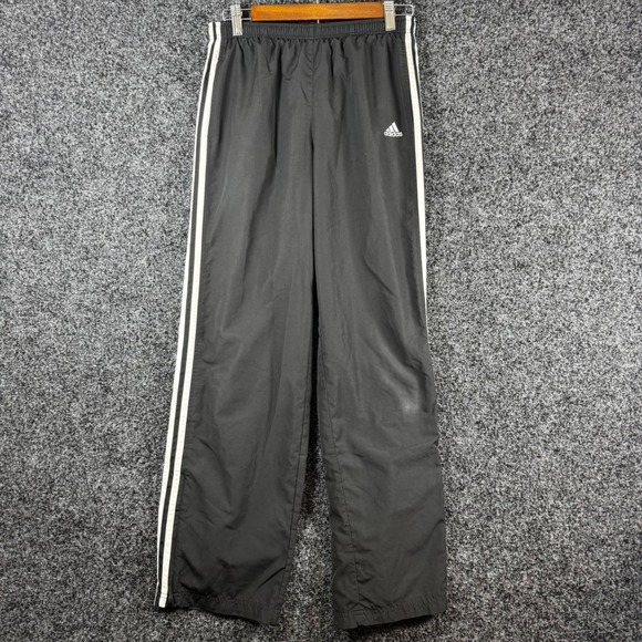 adidas Other - Adidas Mens Black White 3-Stripe Wind Track Pants Straight Leg Ankle Zip Large